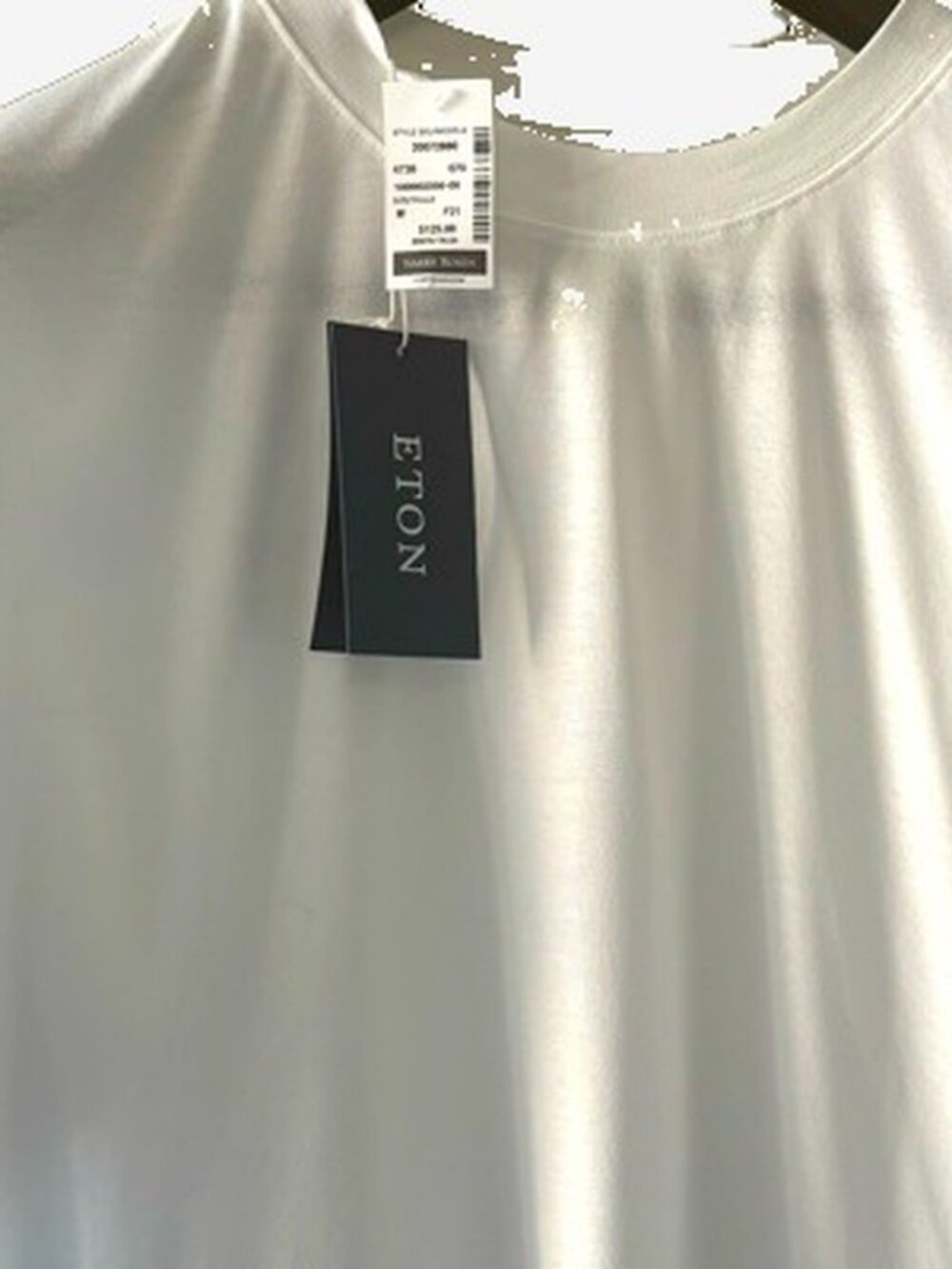 Like New Eton Slim Fit White Filo di Scozia Crew Tee M